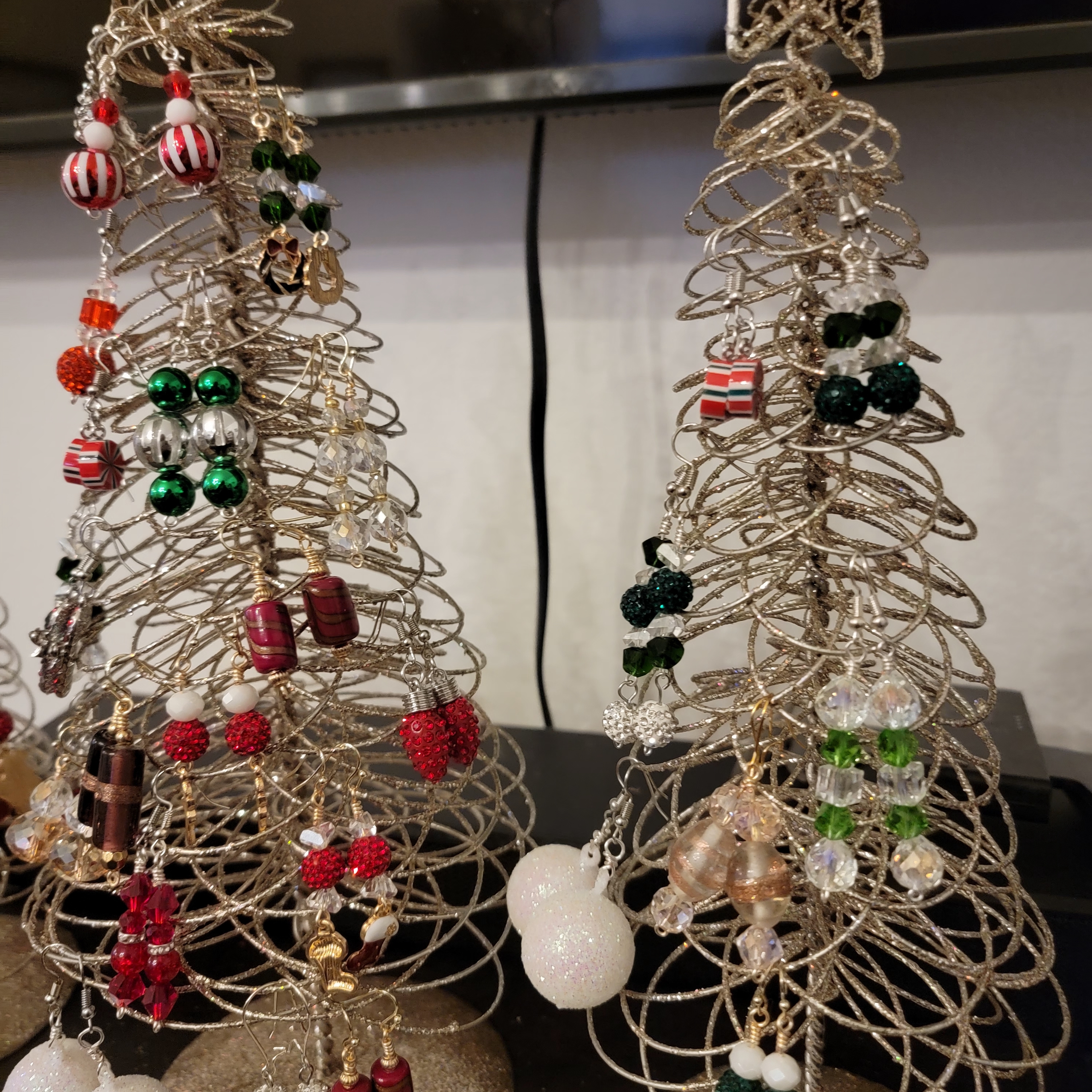 Festive Silver And Gold Wire Earrings